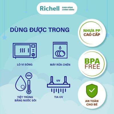 Khay ăn 3 ngăn TLI Richell Nhật Bản - bước 3 thiết kế hỗ trợ bé tự xúc ăn | Baby