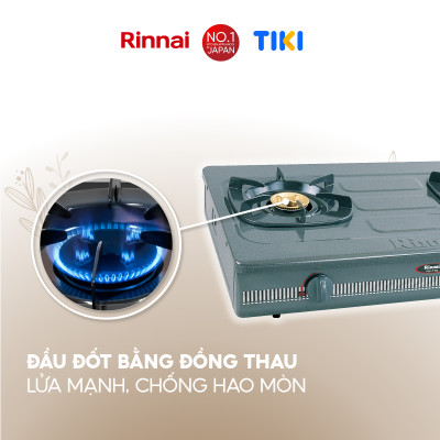 Bếp gas dương Rinnai RV-770(G) mặt bếp men và kiềng bếp men - Hàng chính hãng.