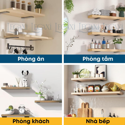 Bộ 2 giá đỡ kệ chữ T dày 5mm, pát sắt đỡ kệ gỗ, ke treo tủ tường, decor trang trí Legaxi