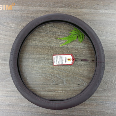 Bọc vô lăng cao cấp Macsim 8933 màu coffe chất liệu da thật - Khâu tay 100% size M