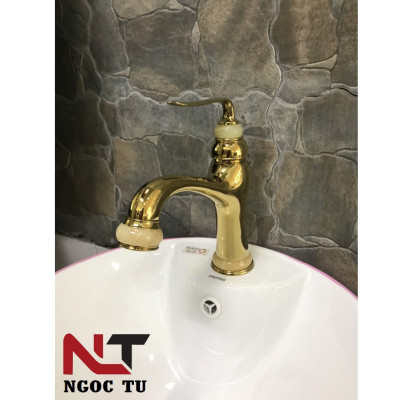 Vòi rửa mặt thân thấp mạ vàng GB8766B, sang trọng, quý phái, đẳng cấp quý tộc