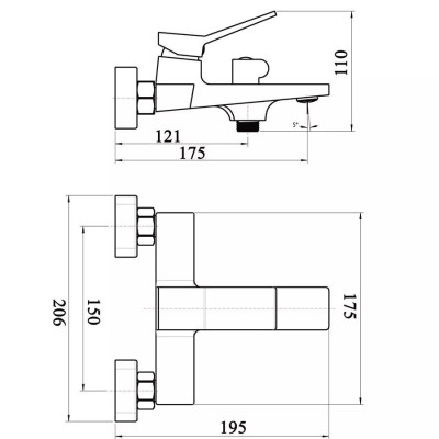 Củ sen nóng lạnh thiết kế vuông khỏe khoắn cho phòng tắm Eurolife EL-PASSION 01