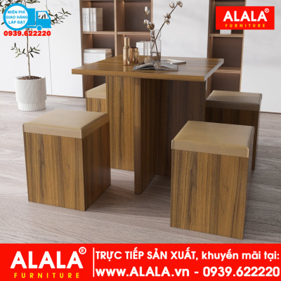 Bộ bàn ăn ALALA940 gỗ HMR chống nước - www.ALALA.vn - 0939.622220