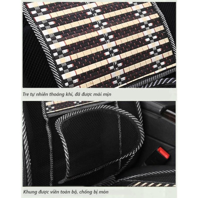 Đệm nan tre cao cấp lót ghế ô tô xe hơi thoáng mát - Đệm trúc để ghế văn phòng chống mỏi lưng