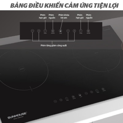 Bếp từ đôi Sunhouse SHB9111MT - Hàng Chính Hãng