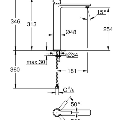 Vòi Chậu GROHE LINEARE Size XL - 23405001