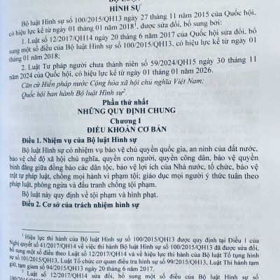 Bộ Luật Hình sự ( Sửa đổi, bổ sung năm 2025 ) - Bộ Luật Tố Tụng Hình Sự ( Sửa đổi, bổ sung năm 2025 )