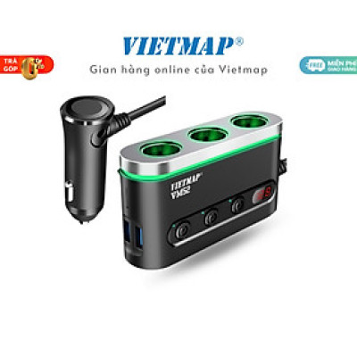 VIETMAP VM52 - Bộ chia sạc ô tô đa năng - Sạc nhanh Quick Charge QC 3.0 - Hàng chính hãng
