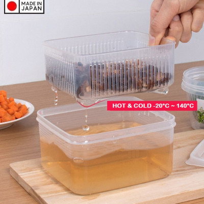 Bộ 02 chiếc hộp đựng thực phẩm 2 lớp Nakaya 1100ml hàng nội địa Nhật Bản (Made in Japan)