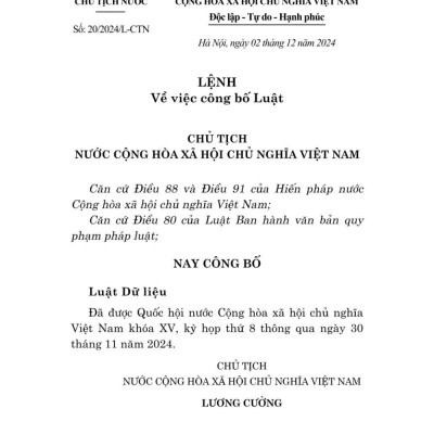 Luật dữ liệu năm 2024 (bản in 2025)