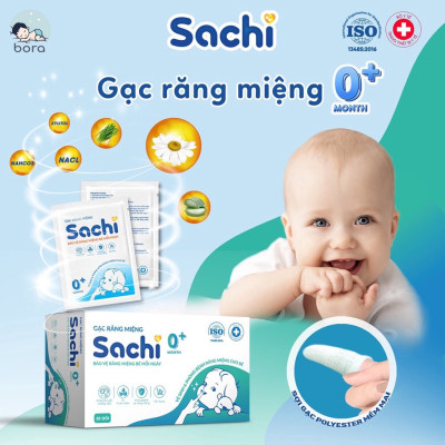 Mua Gạc Rơ Lưỡi Sachi 30 Gói - Tặng 5 ống muối Fysoline, Gạc Dr. Papie Vệ Sinh Răng Miệng Cho Bé