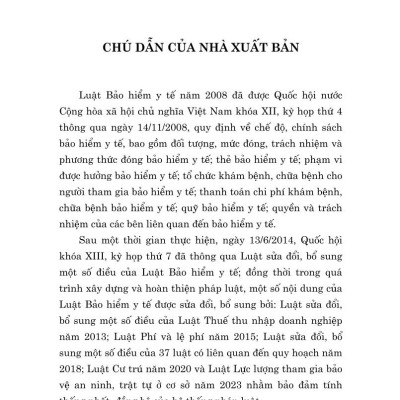 Luật bảo hiểm y tế năm 2008 (sửa đổi, bổ sung năm 2013, 2014, 2015, 2018, 2020, 2023)