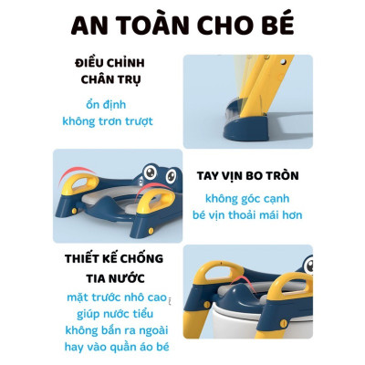 Thang Bô, Thang Đi Vệ Sinh Có Nắp Đậy Tiện Lợi Dành Cho Bé Trai Và Bé Gái - Hàng Chính Hãng 