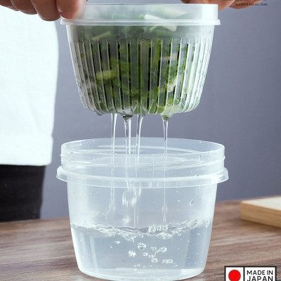 Bộ hộp đựng thực phẩm tròn 2 lớp W/S 500ml - Hàng nội địa Nhật Bản nhập khẩu chính hãng