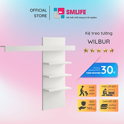 Kệ gỗ trang trí phòng khách gia đình SMLIFE Wilbur