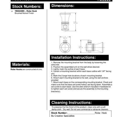 Móc áo MOEN YB9503BN (HÀNG CHÍNH HÃNG)