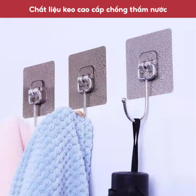 Móc Dán Tường Siêu Dính Chịu Lực Inox 304, Móc Dính Tường Treo Đồ Quần Áo Đồ Dùng Đa Năng Tiện Ích
