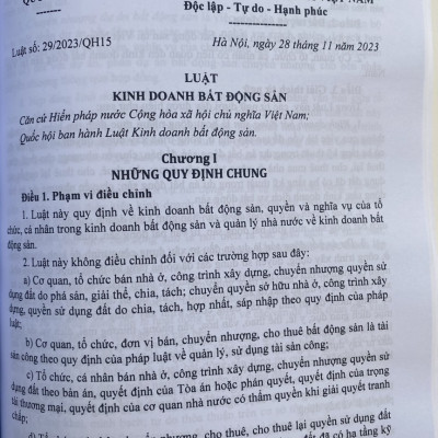 Luật Đất Đai - Luật Nhà Ở - Luật Kinh Doanh Bất Động Sản 