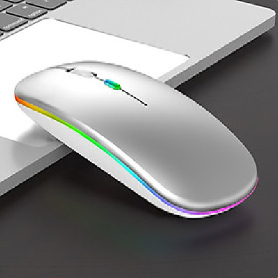 Chuột không dây A2 Pro, chuột máy tính không tạo tiếng ồn, sạc được pin, hiệu ứng đèn Led RGB- Hàng nhập khẩu