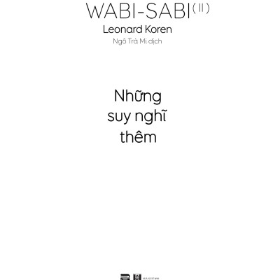 Wabi-Sabi - Tập 2 - Những Suy Nghĩ Thêm (PB)