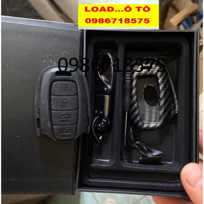 Bao Da Chìa Khóa, Bọc Khóa Xe Huyndai Accent 2021 Mẫu Vân Carbon, Silixon Mạ Crom Xịn cao Cấp