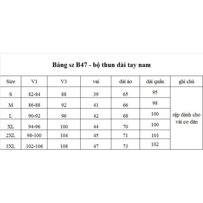 Rập giấy A0 mã B47 - bộ thun dài tay nam (BẢN VẼ)