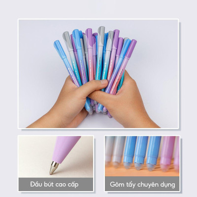 Hộp 20 Bút Gel Xóa Được 0.5 mm - Mazzic Thiên Long GELE-006 - Mực Xanh