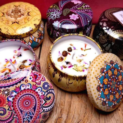 Combo 4 lọ nến hoa thơm cao cấp OLAPLE N011 (mùi ngẫu nhiên)