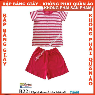 Rập giấy bộ đùi thun bé trai mã B22 (BẢN VẼ)