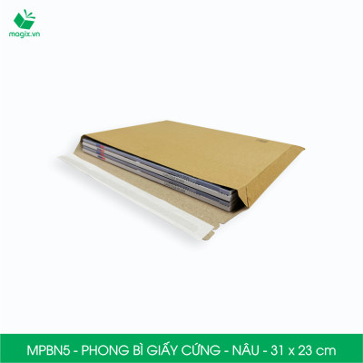 MPBN5 - 31x23 cm - Combo 20 phong bì giấy cứng đóng hàng màu nâu thay thế túi gói hàng