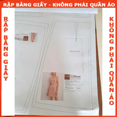 Rập giấy A0 đầm bé gái mã R347