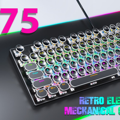 Bàn Phím Cơ T-WOLF T75 ( Trắng/Đen/Hồng) USB- Hàng Chính Hãng 