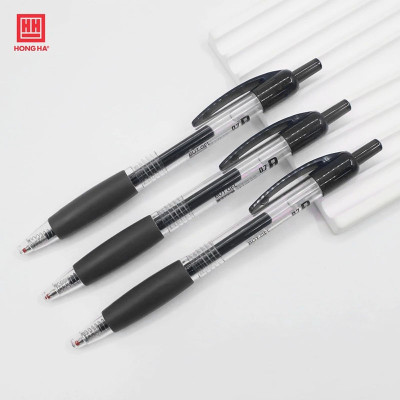 Hộp 12 Bút Gel Hồng Hà dạng bấm, có grip  đầu ngòi 0.7mm cho nét viết êm, trơn - 2769 HH-209