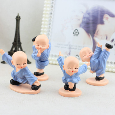 Combo 4 Tượng Chú Tiểu Đánh Võ Dễ Thương Trang Trí Xe Hơi, Bàn Làm Việc, Bonsai PaKaSa
