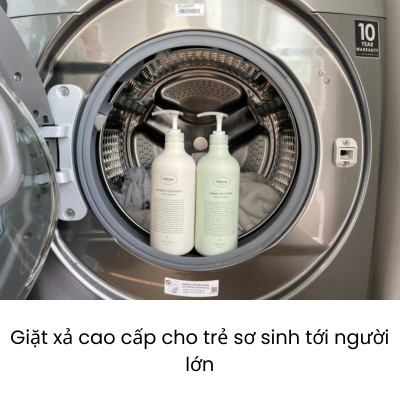 Combo Nước Giặt Xả Quần Áo Không Gấy Kích Ứng Da Nhập Khẩu Hàn Quốc Bebesup