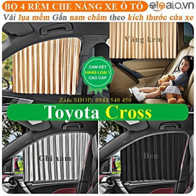Rèm vải che chắn nắng xe ô tô cho Toyota Cross Cao Cấp gắn nam châm keo 3M