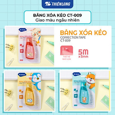 Bút xóa kéo - Correction Tape Thiên Long - Khô siêu nhanh Viết được ngay sau khi xóa - Màu ngẫu nhiên
