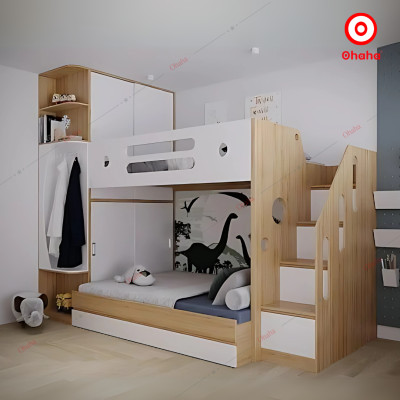 [ Miễn phí giao hàng và lắp đặt tại TP.HCM] Giường tầng thông minh Ohaha kết hợp tủ quần áo - GTTM043