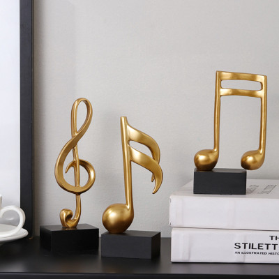 Mô hình 3 nốt nhạc, khoá sol mạ đồng trang trí đàn Piano, đồ decor trang trí nội thất tủ kệ , bàn làm việc - Hàng chính hãng