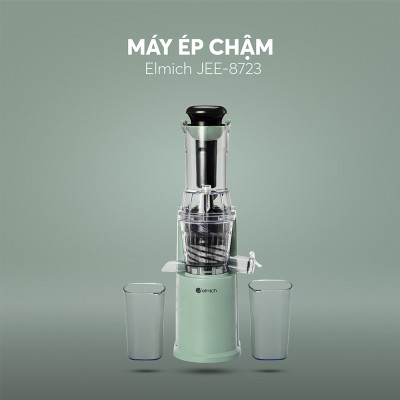 Máy ép chậm Elmich JEE-8723, công suất 250W, hạn chế tách nước, giữ trọn dưỡng chất, gọn nhẹ, tháo lắp dễ dàng, kết hợp với lưới lọc lắp ráp liền với trục vít, dễ dàng vệ sinh - Hàng chính hãng