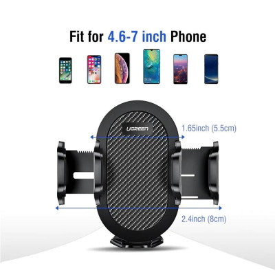 Ugreen UG60196LP176TK 360 độ 4.6 đến 6.5 inch Giá đỡ điện thoại trên ô tô chất liệu plastic màu đen - HÀNG CHÍNH HÃNG
