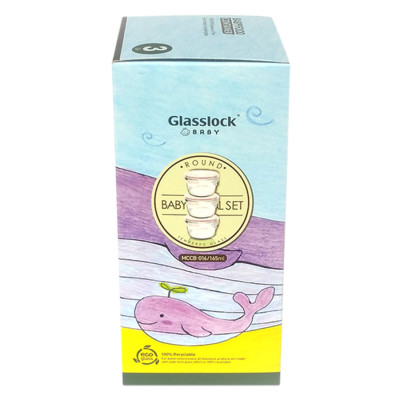 Bộ 3 Hộp Thủy Tinh Tròn Glasslock GL545 (165ml x 3)