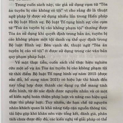 Toà Án Tuyên Bị Cáo Không Có Tội 