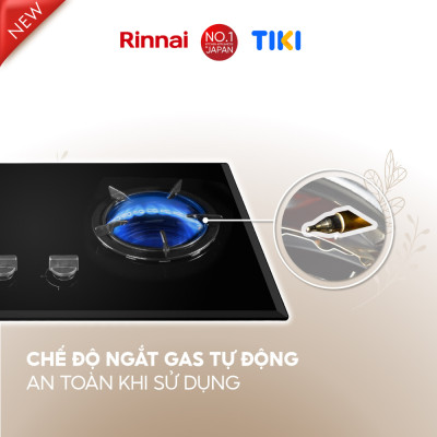 [SP MỚI 2024] Bếp gas âm đầu đốt trong Rinnai RVB-2iFC(B) kích thước lắp đặt linh hoạt, kiềng gang