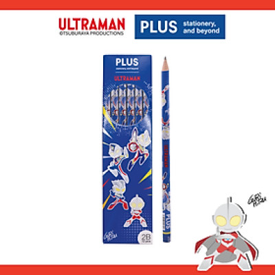 Hộp 12 cây bút chì 2B in hình Ultraman bản quyền – PLUS Nhật Bản