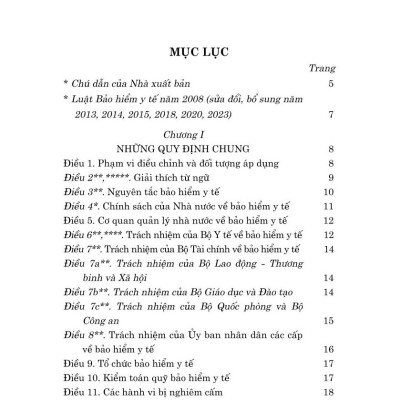 Luật bảo hiểm y tế năm 2008 (sửa đổi, bổ sung năm 2013, 2014, 2015, 2018, 2020, 2023)