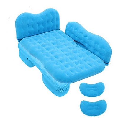 Đệm hơi giường hơi ô tô 5 chỗ 7 chỗ vải nhung cao cấp êm mịn thoáng mát chân rời tiện dụng đi du lịch picnic - Màu Xanh