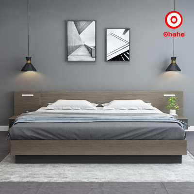 [Miễn phí vận chuyển & lắp đặt] Giường ngủ bệt thông minh kiểu Nhật cao cấp kèm 2 tap đầu giường và hộc nâng Ohaha - GB011