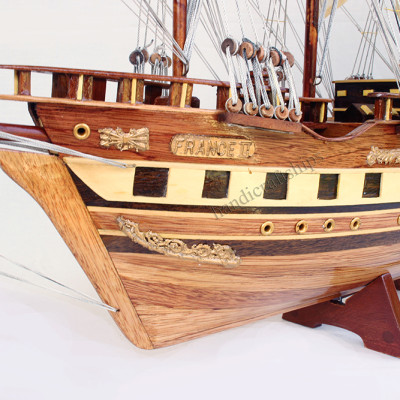 Mô hình thuyền buôn France II chì 74cm Thuận Buồm Xuôi Gió