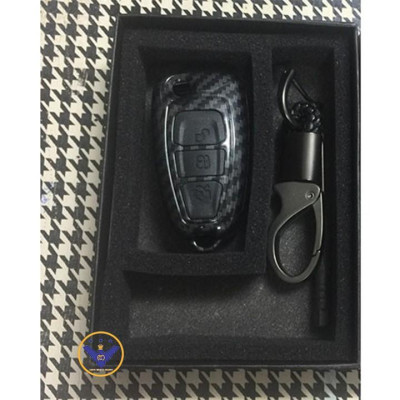 Ốp móc chìa khóa cacbon cao cấp cho xe Ranger XLS, Focus, Mazda BT50